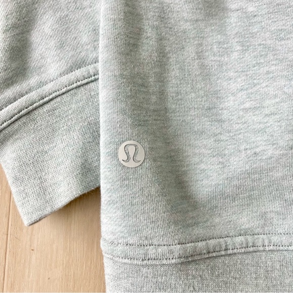 Lululemon All Yours Crew Neck Pullover Sweatshirt Heathered Island Mist size 2 - Picture 8 of 8